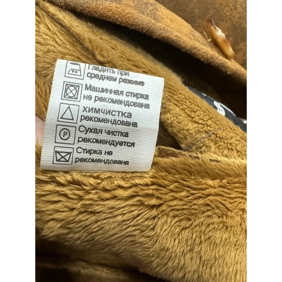Faux Brown Suede Coat‎ Size Medium Boho Festival Vegan Unique - Picture 11 of 11